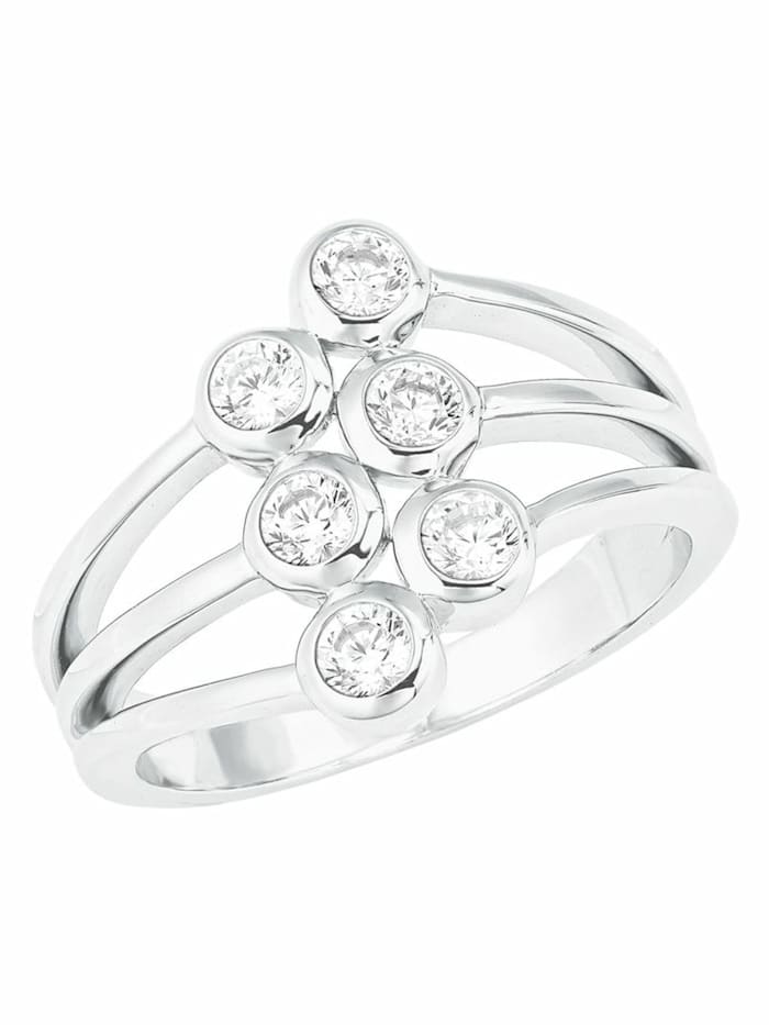 s.Oliver Ring Ring für Damen, Sterling Silber 925, Zirkonia (synth.), Weiß
