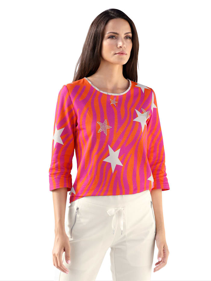 AMY VERMONT T-shirt Superbe imprimé, Orange/Rose vif