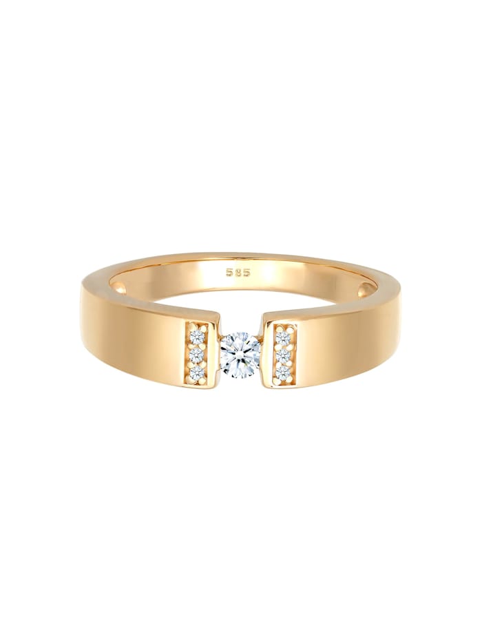 Ring Verlobung Diamant 0.14 Ct. 585 Gelbgold