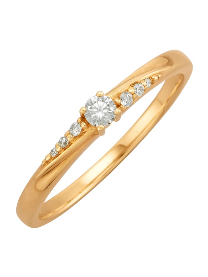 Diemer Diamant Damenring mit Brillanten in Gelbgold 585, Gelbgold