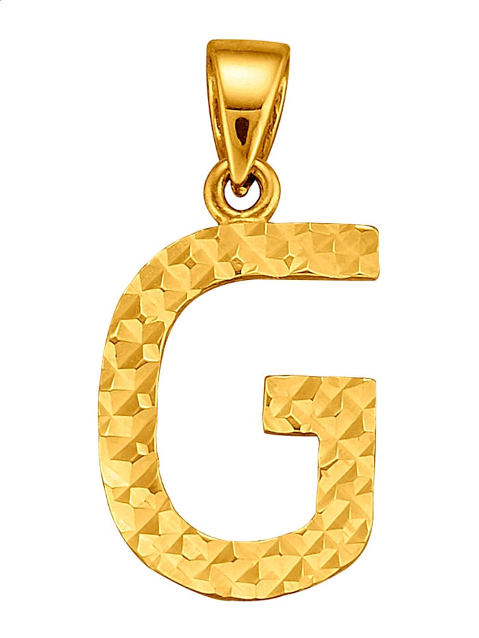 Buchstaben-Anhänger "G" in Gelbgold 585, Gelbgoldfarben