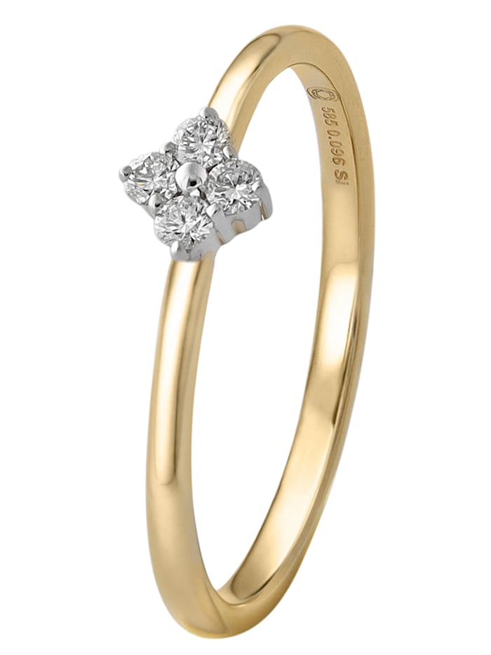 trendor Diamant-Ring für Damen 585 Gold, gold