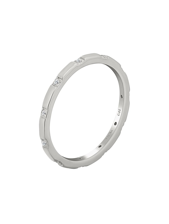 CAI Ring 925/- Sterling Silber Zirkonia Glänzend, weiß