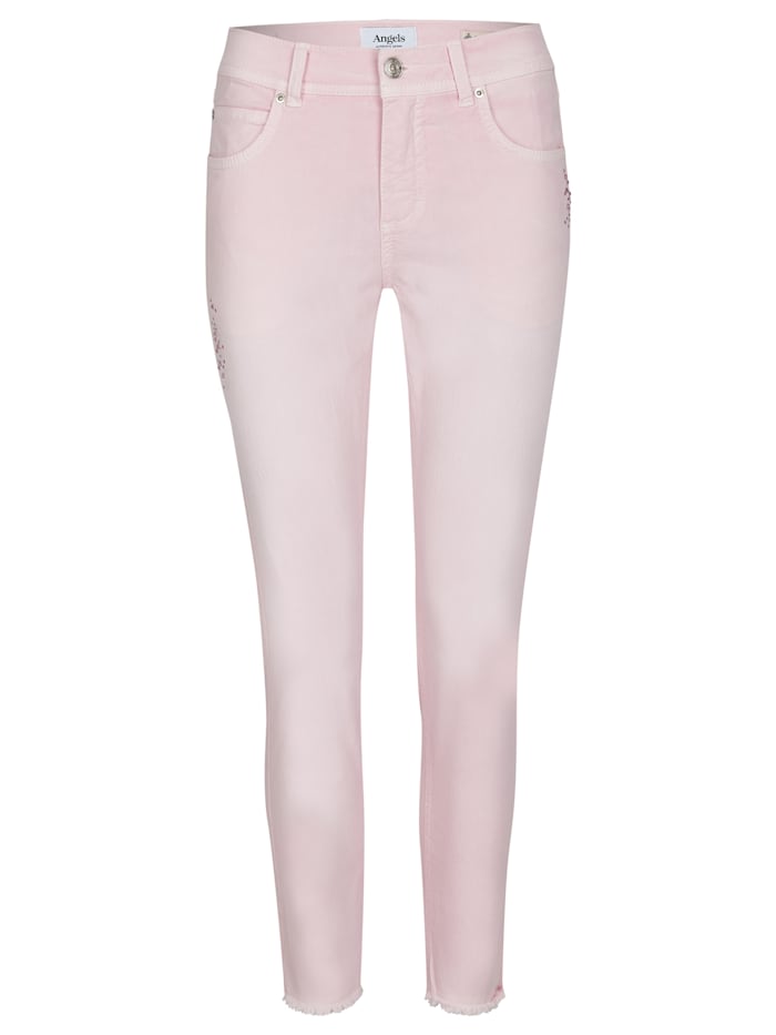 Angels Jeans 'Ornella Glamour' mit Schmucksteinen, soft pink used destroyed