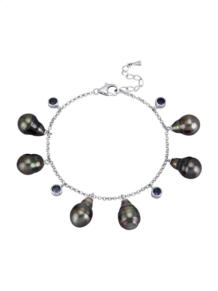 Diemer Perle Perlen-Armband mit Tahiti-Zuchtperlen, Grau