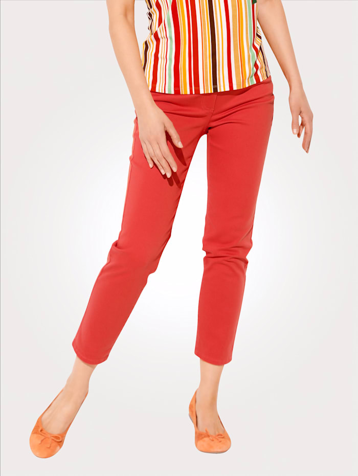 MONA Pantalon avec ceinture partiellement extensible en grandes tailles, Orange