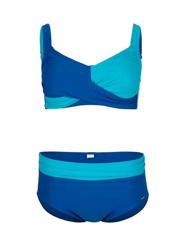 TruYou Bikini met bovenstukje in wikkellook, Royal blue/Turquoise