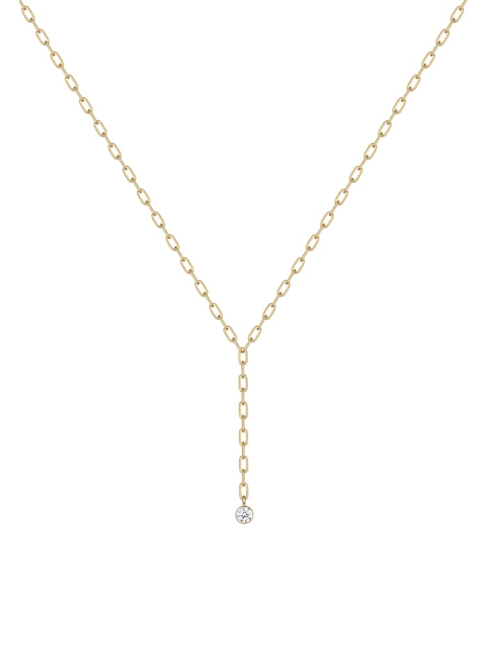 Halskette Y-Kette Geo Trend Kristalle 925 Silber
