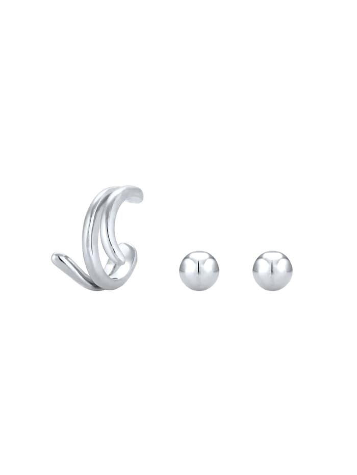 Ohrringe Set Stecker Earcuff Geo Basic Minimal 925 Silber