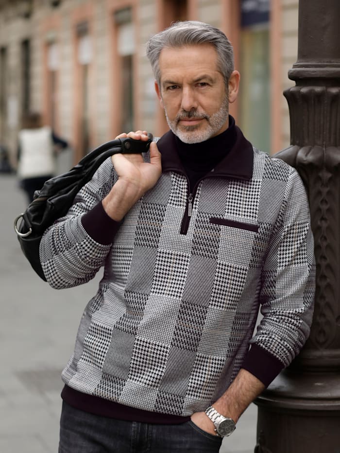 BABISTA Sweatshirt mit vier verschiedenen Dekors, Schwarz/Grau