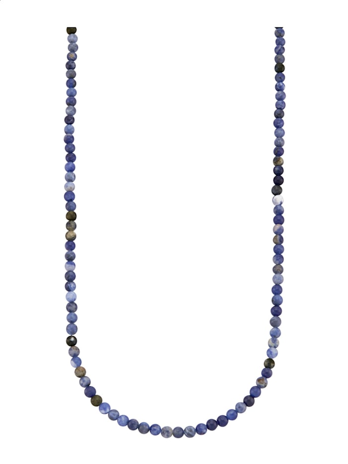 Collier à perles de sodalite, argebt 925, Bleu