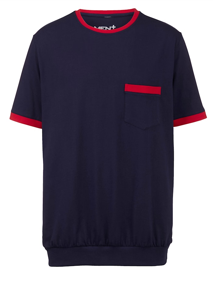 Men Plus T-Shirt Spezialschnitt, Marineblau/Rot