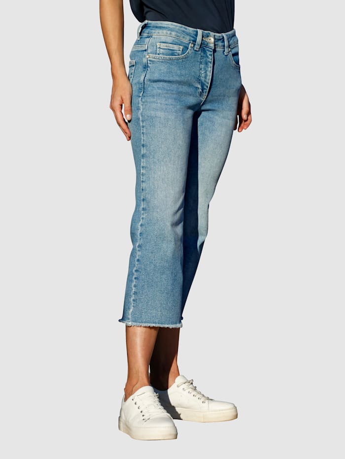 Laura Kent Jeans-Culotte mit weitem Bein, Blue bleached