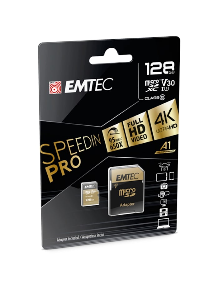 Emtec Speicherkarte SpeedIN PRO 128 GB microSDXC, bunt/multi