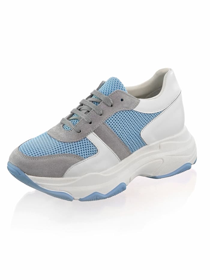 Alba Moda Sneaker in pastelligen Farben, Weiß/Blau/Grau