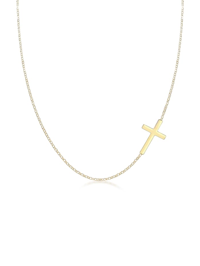 Elli Halskette Trend Kreuz Symbol Glaube Religion 925 Silber, Gold