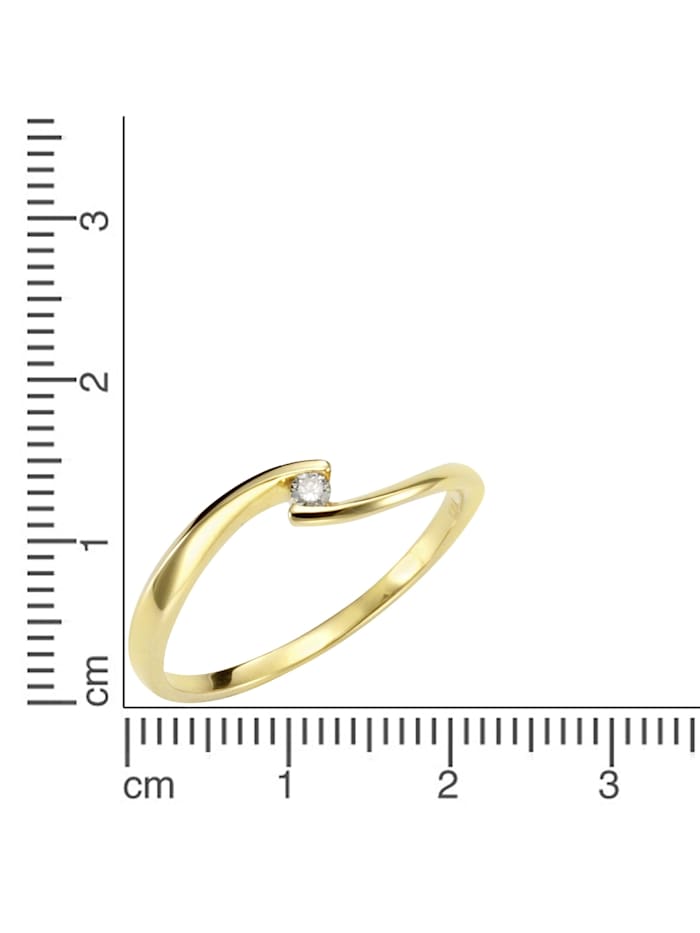 Ring 585/- Gold Brillant weiß Brillant Glänzend 0,04ct. 585/- Gold