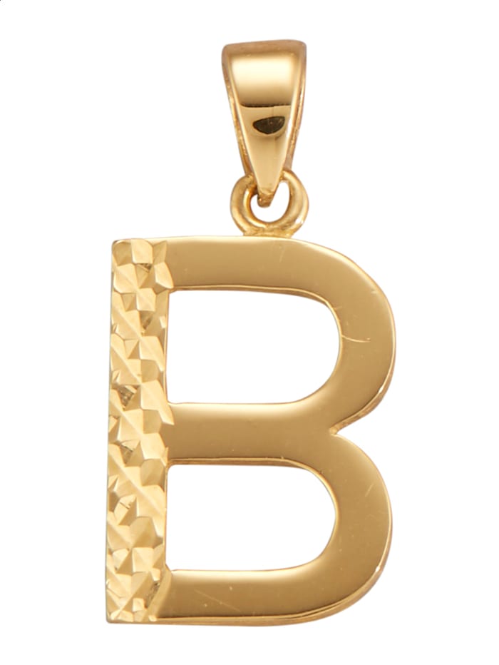 Buchstaben-Anhänger "B" in Gelbgold 585, Gelbgoldfarben