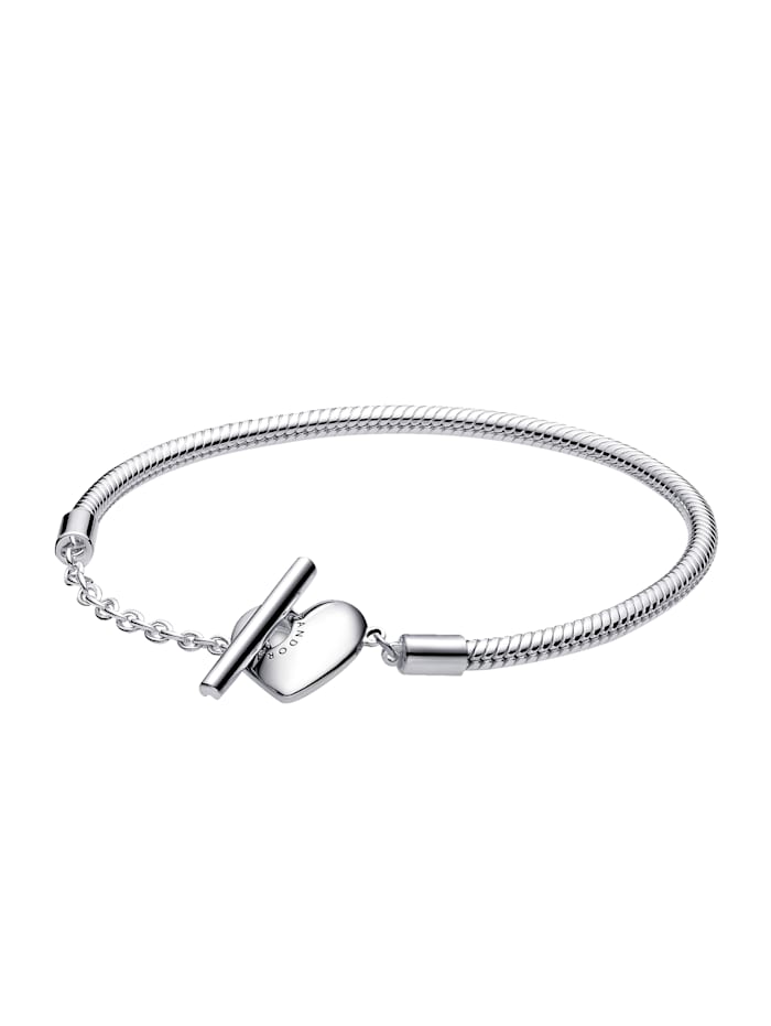Pandora Armband mit Herz T-Verschluss - 599285C00-19, Silberfarben