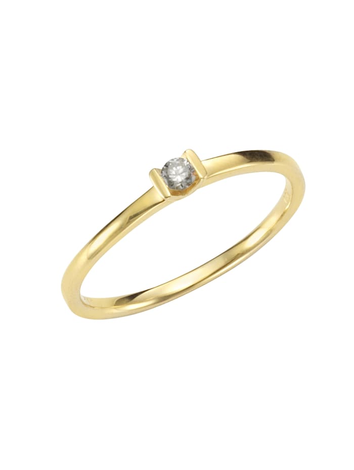 Orolino Ring 585/- Gold Brillant weiß Brillant Glänzend 0,07ct., gelb