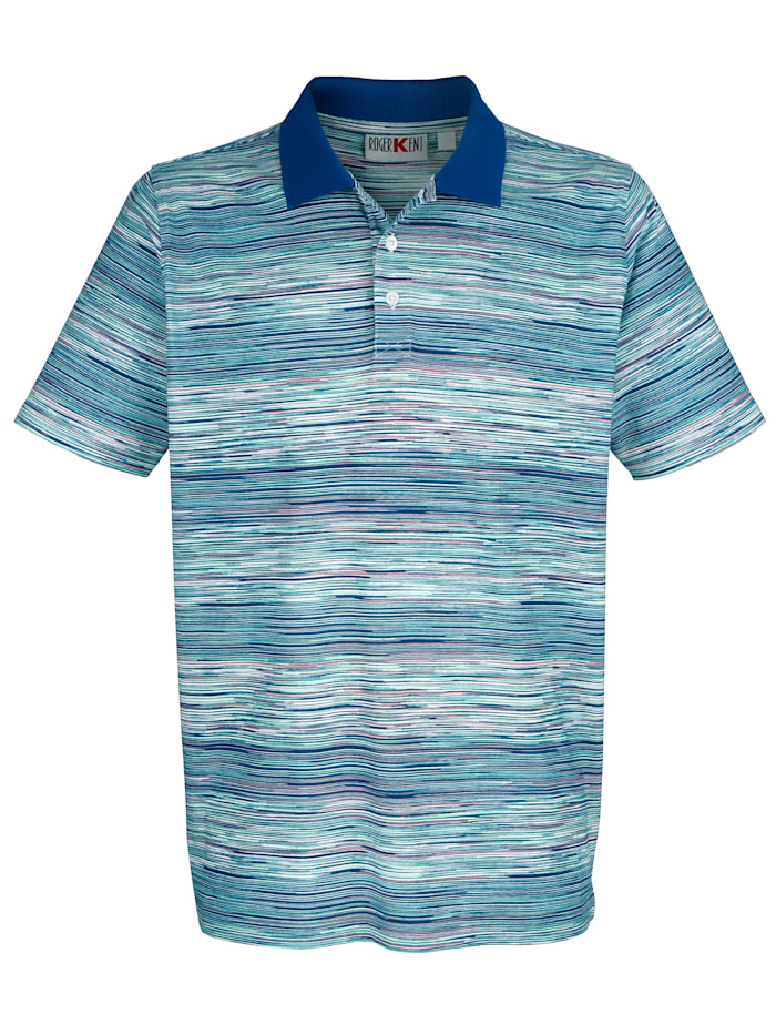 Roger Kent Poloskjorte med trykt stripemønster, Mint/Blå/Rosa