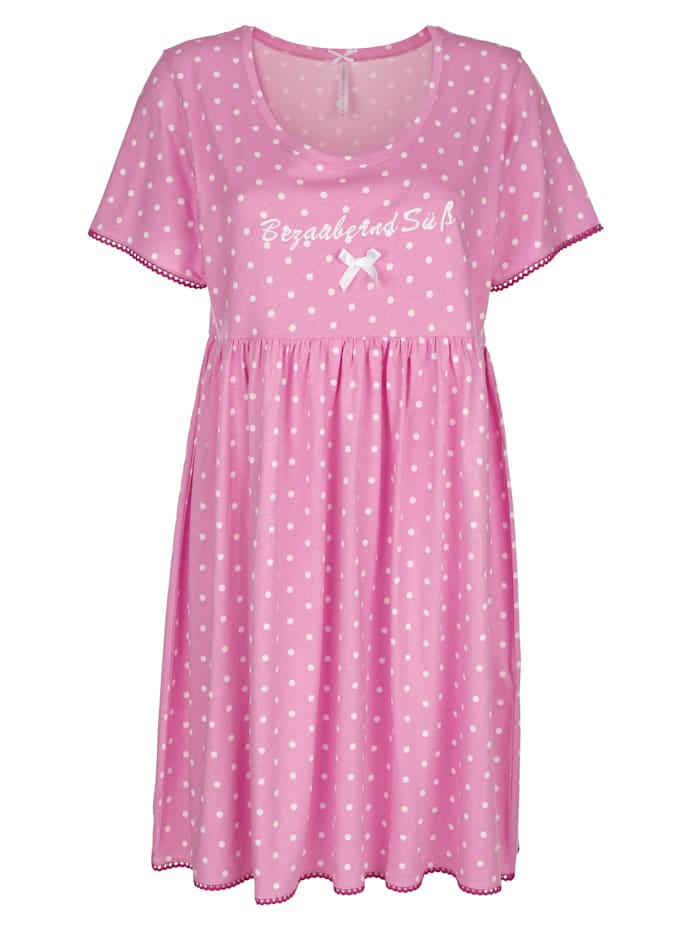 Louis & Louisa Nachthemd mit süßer Schleife, Pink/Weiß