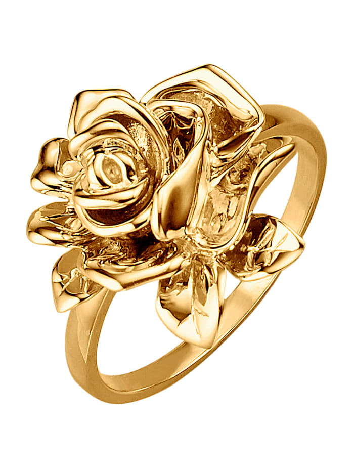 Diemer Gold Rosen-Ring in Gelbgold 750, Gelbgoldfarben