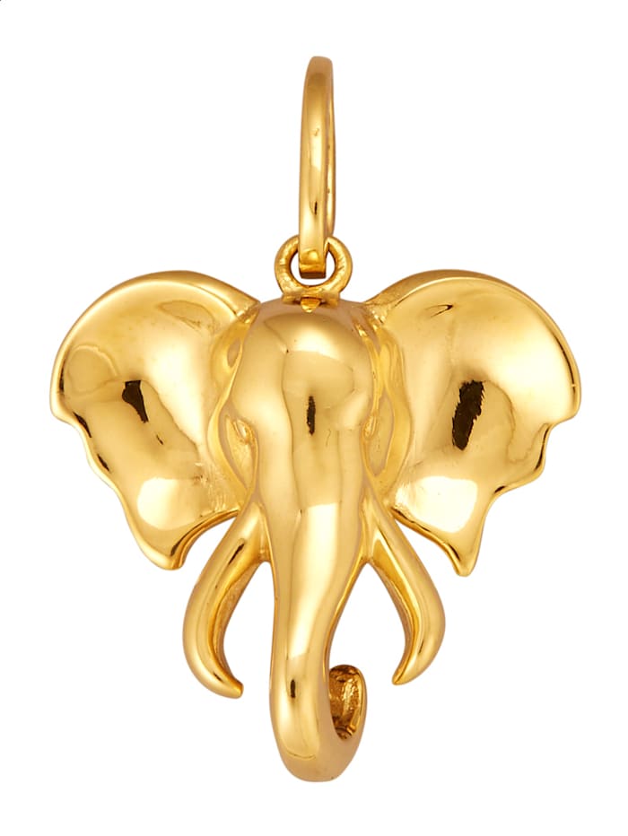 Anhänger - Elefant - - Elefant - in Gelbgold 585, Gelbgold
