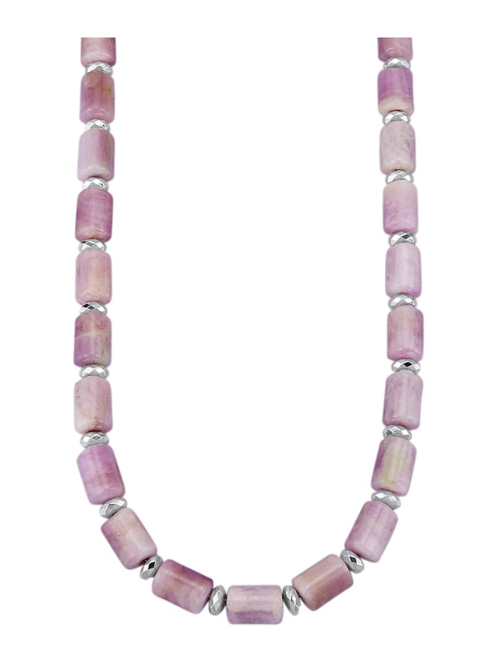 Halskette aus Milky-Kunzit, Rosé