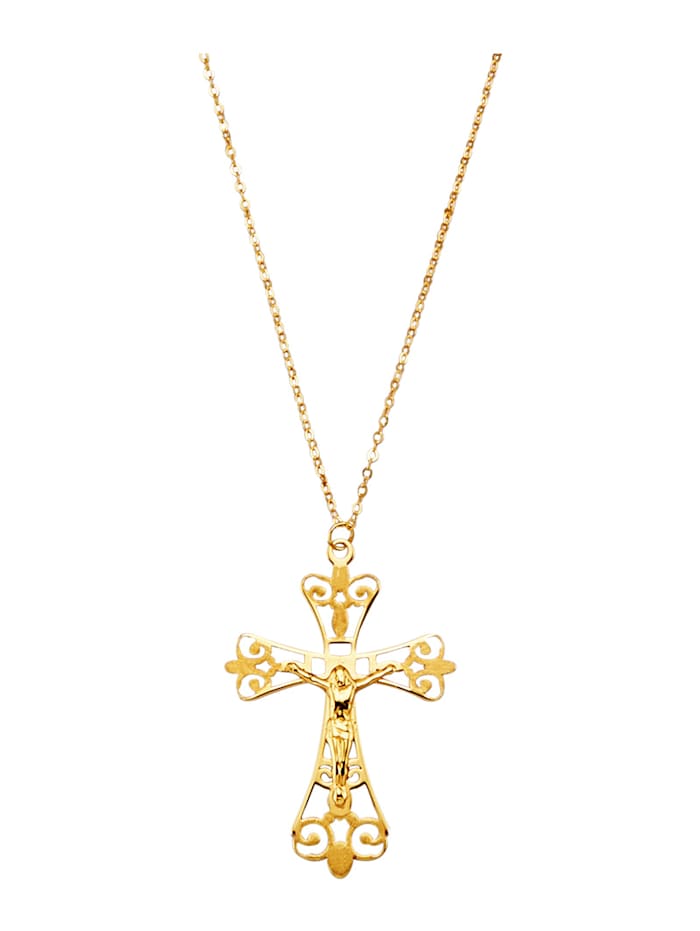 Halsband – kors av guld 9 k, Guldfärgad