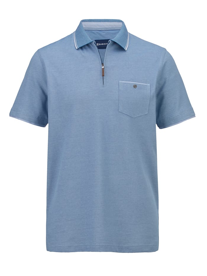 BABISTA Poloshirt in zweifarbiger Piqué Qualität, Blau