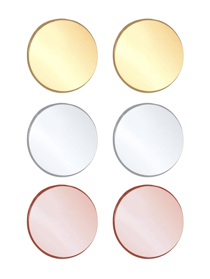 Ohrringe 3Er Set Kreis Geo Basic Tricolor 925 Silber