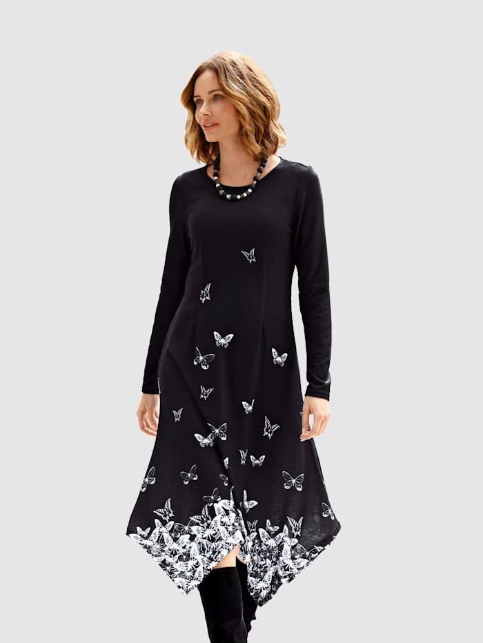 Jersey jurk met vlinderprint