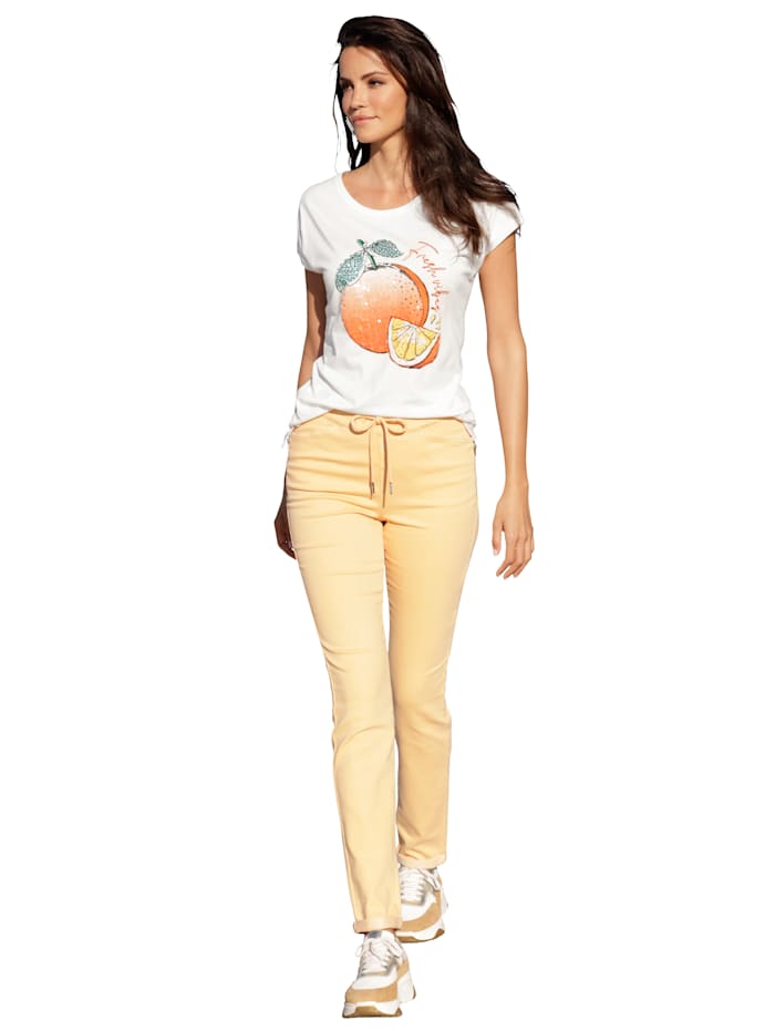 Shirt mit effektvollem Orangen Print