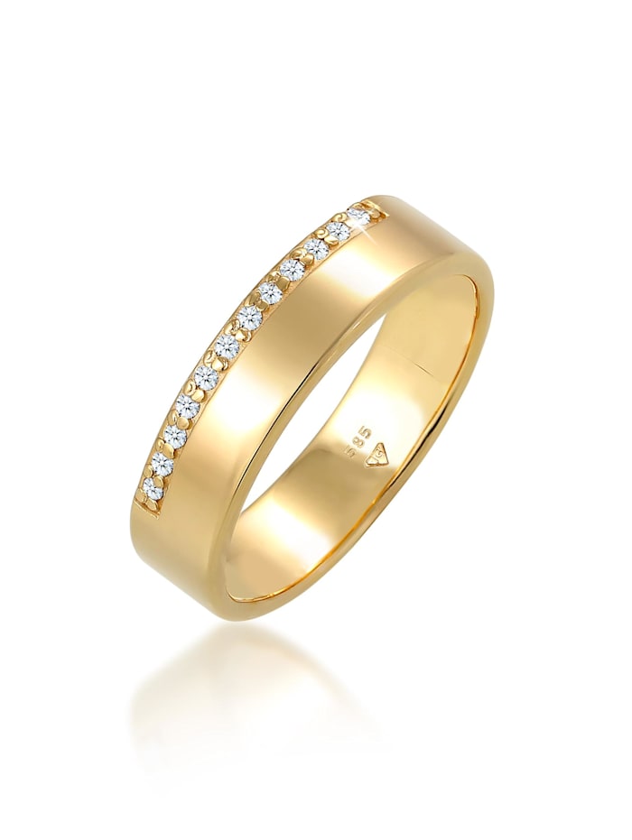 Elli DIAMONDS Ring Verlobung Diamant (0.12 Ct) Luxuriös 585 Gelbgold, Gold
