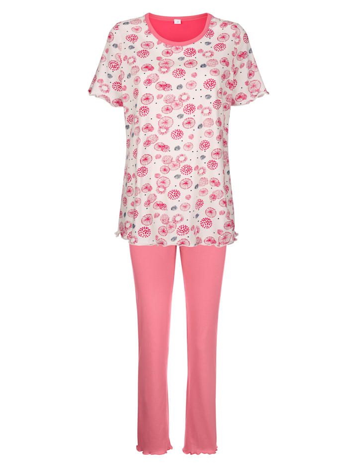 Harmony Pyjama's per 2 stuks met mooie geschulpte zoom, Roze/Cyclaam/Wit