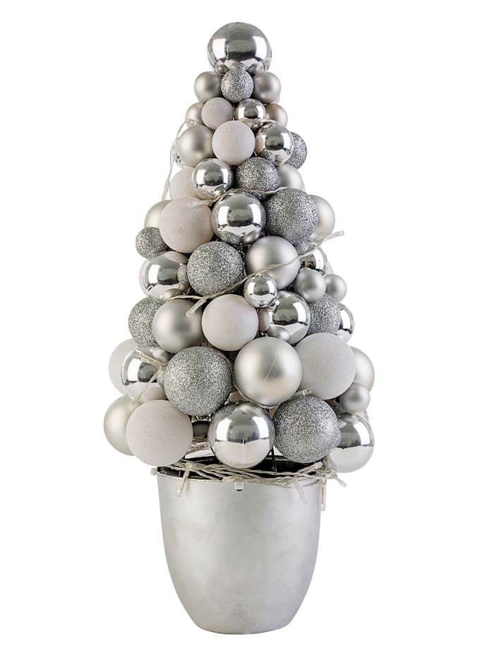 impré LED-Kugelbaum, Silberfarben/Weiß
