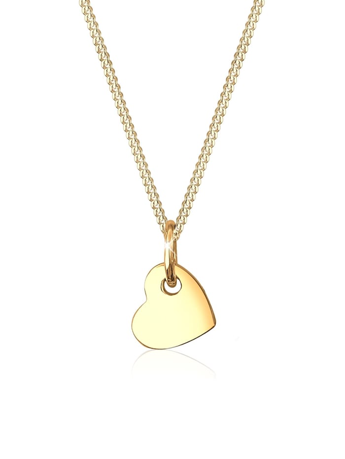 Elli Premium Halskette Herz Romantisch Klassisch Edel 585 Gelbgold, Gold
