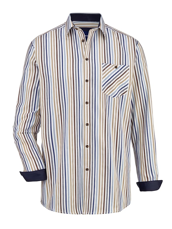 BABISTA Overhemd met ingebreid streepdessin, Bruin/Blauw