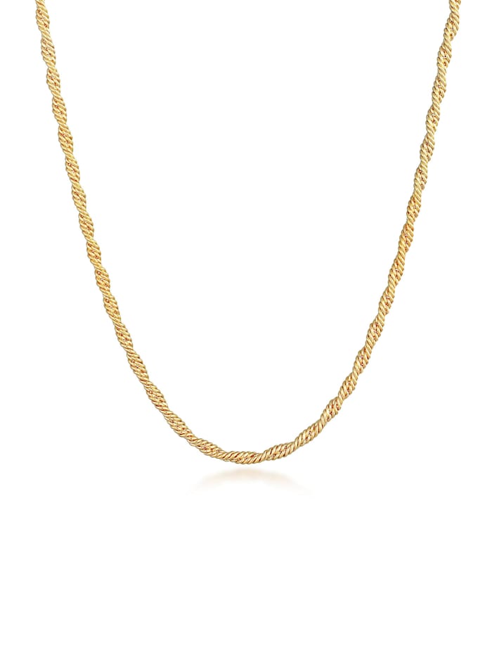 Elli Premium Halskette Trendige Kordelkette Gedreht Bold Look 925 Silber, Gold