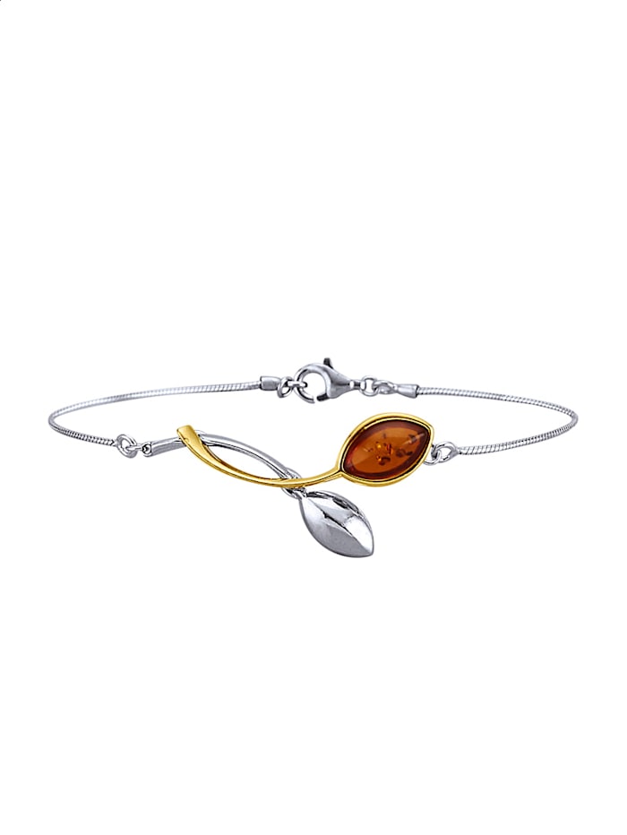 Bracelet avec pierre d'ambre, Marron