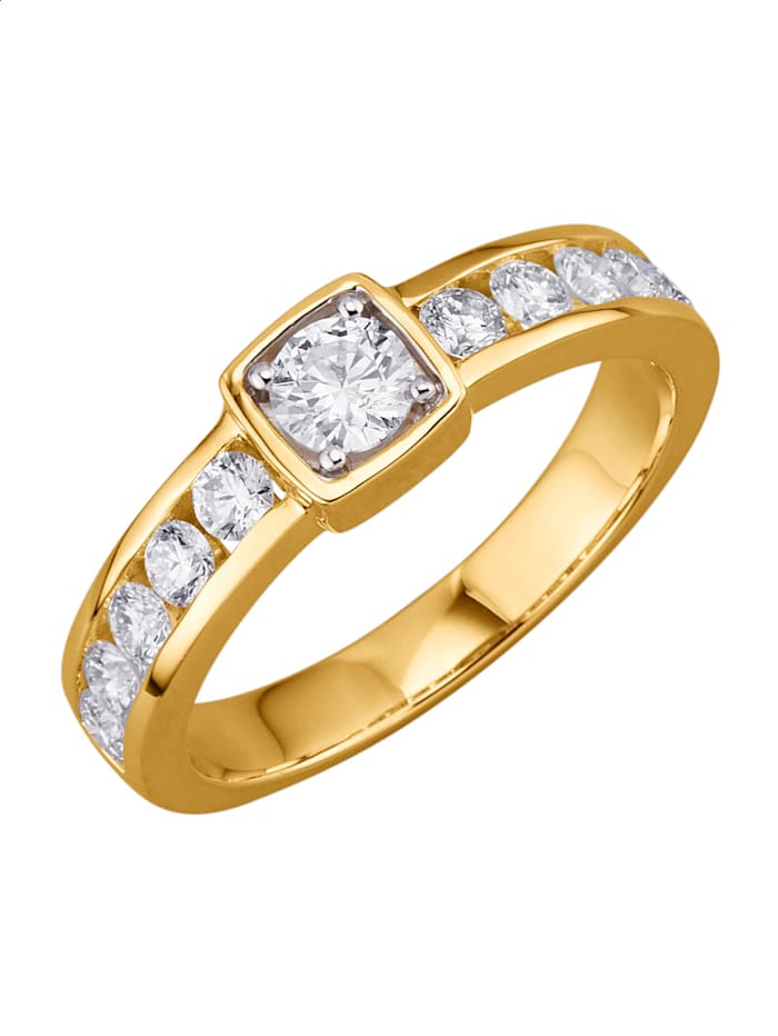Diemer Diamant Ring i gull 585, Hvit