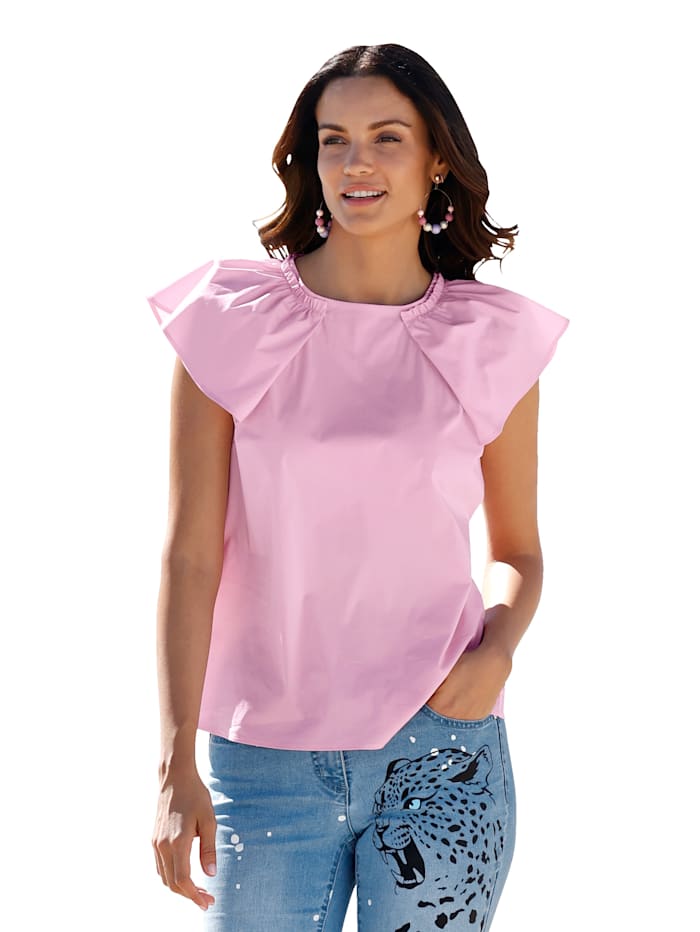 AMY VERMONT Bluse aus angenehmer Baumwollmischung, Pink