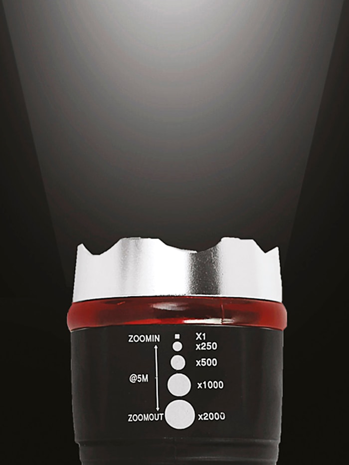 Lampe-torche à recharger avec outil 'Panta Safe Guard', 1200 lumens, acier inoxydable, rechargeable par câble USB