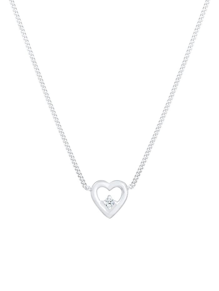 Halskette Herz Liebe Love Diamant (0.03 Ct.) 925 Silber