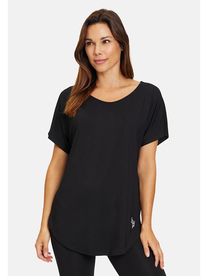 Betty Barclay Oversize-Shirt mit V-Ausschnitt, Schwarz/Weiß