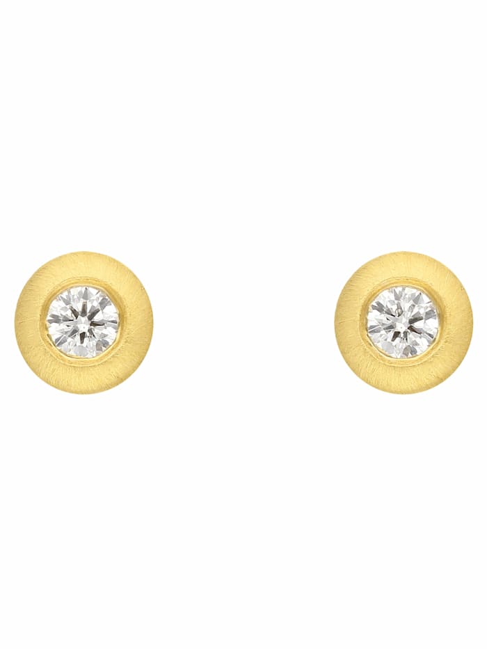 1001 Diamonds 1 Paar  585 Gold Ohrringe / Ohrstecker mit Diamant / Brillant Ø 4,2 mm, gold