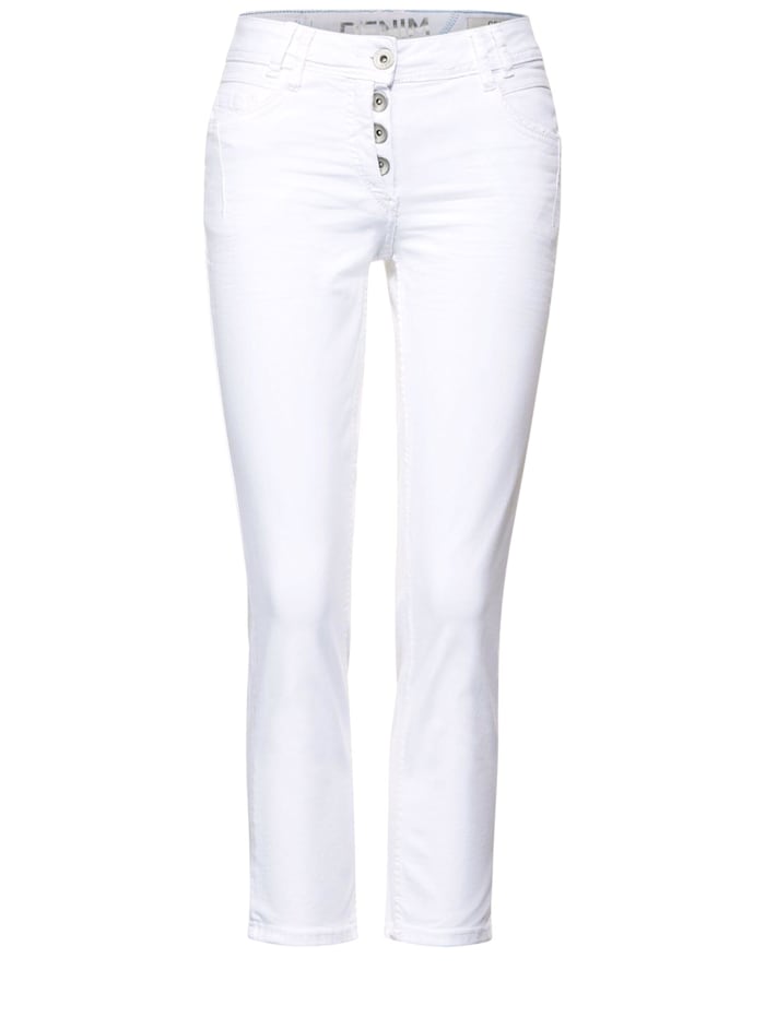 Cecil Weiße Loose Fit Jeans, white denim