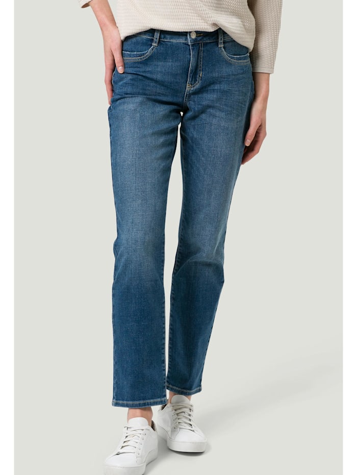zero Jeans Kingston Fit Style 30 Inch Plain/ohne Details, mid blue stone wash