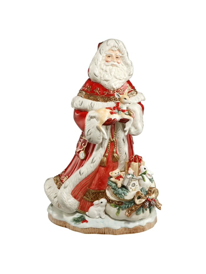 Fitz&Floyd Figur Santa mit Geschenkesack vorne, Bunt